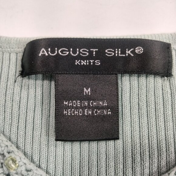 August Silk Silk Blend Knit Beaded Cami Top M Fairy Boho Y2K Whimsigoth Beachy - Picture 4 of 6